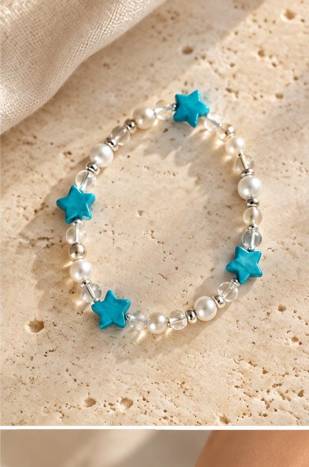 Blue Star Bracelet on travertine
