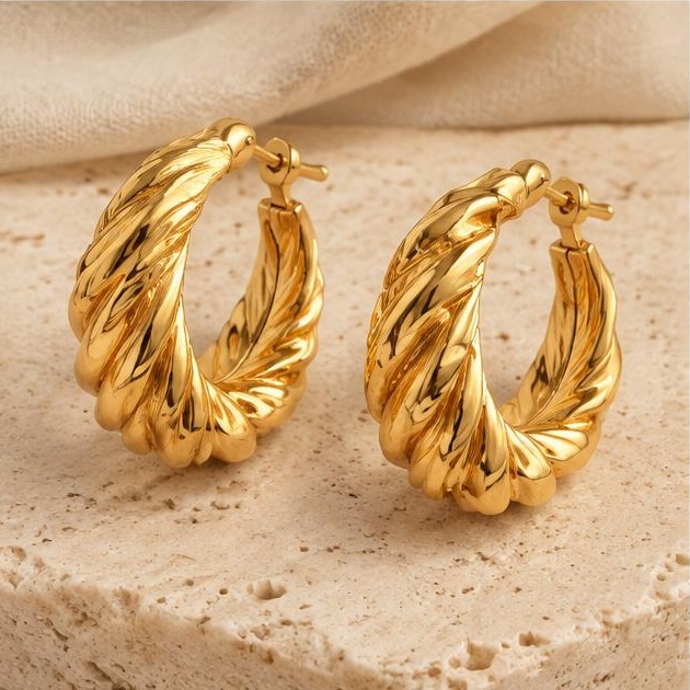 Twisted Rope Hoops on travertine